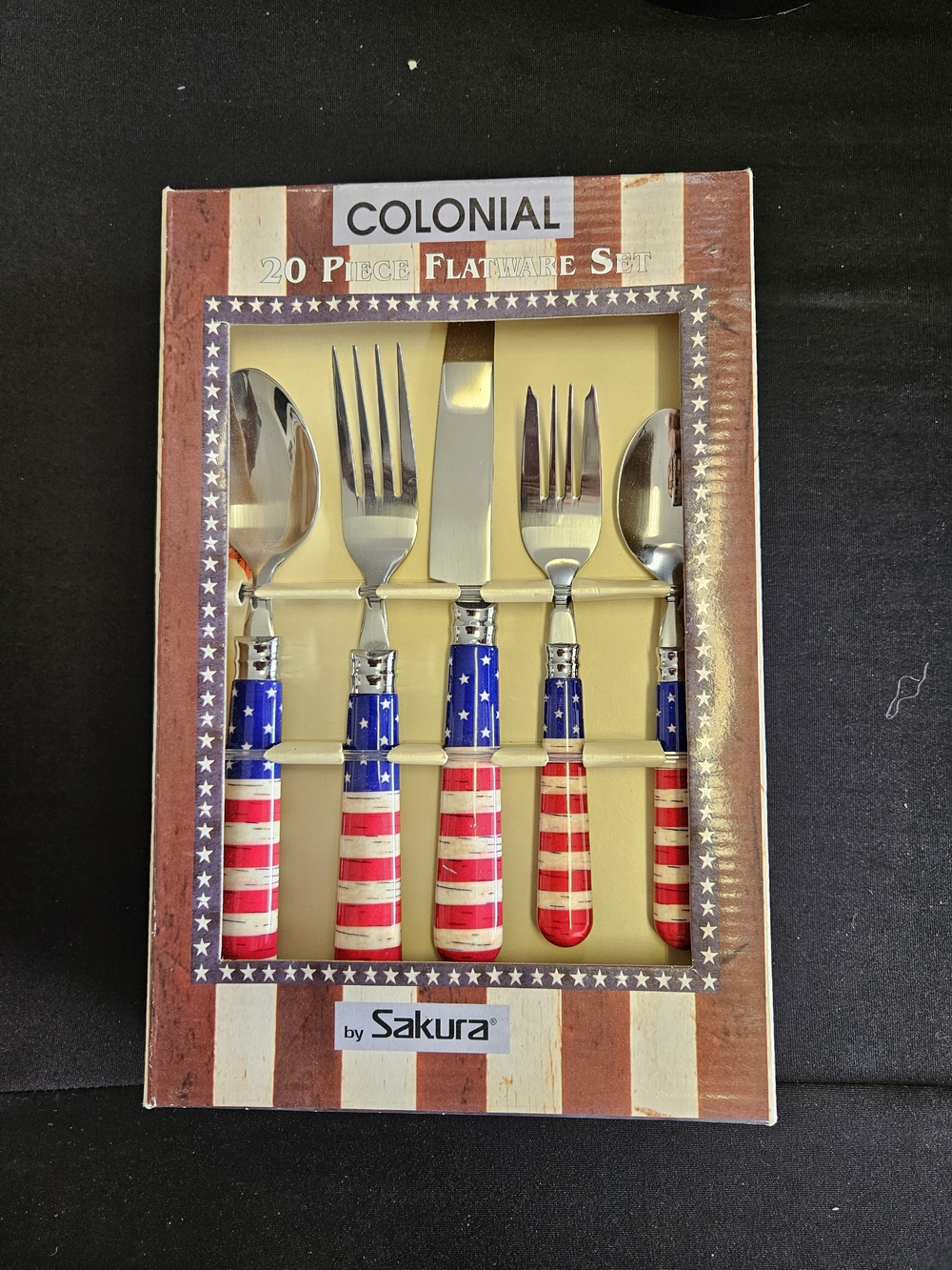 Colonial by Sakura 20-Piece Flatware Set - Red, White & Blue
